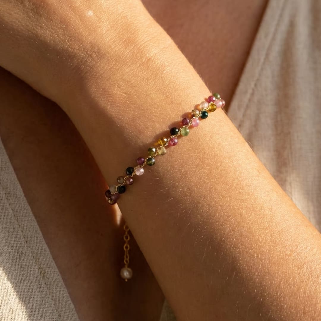 Elegant Bracelet in Multicolor Tourmaline
