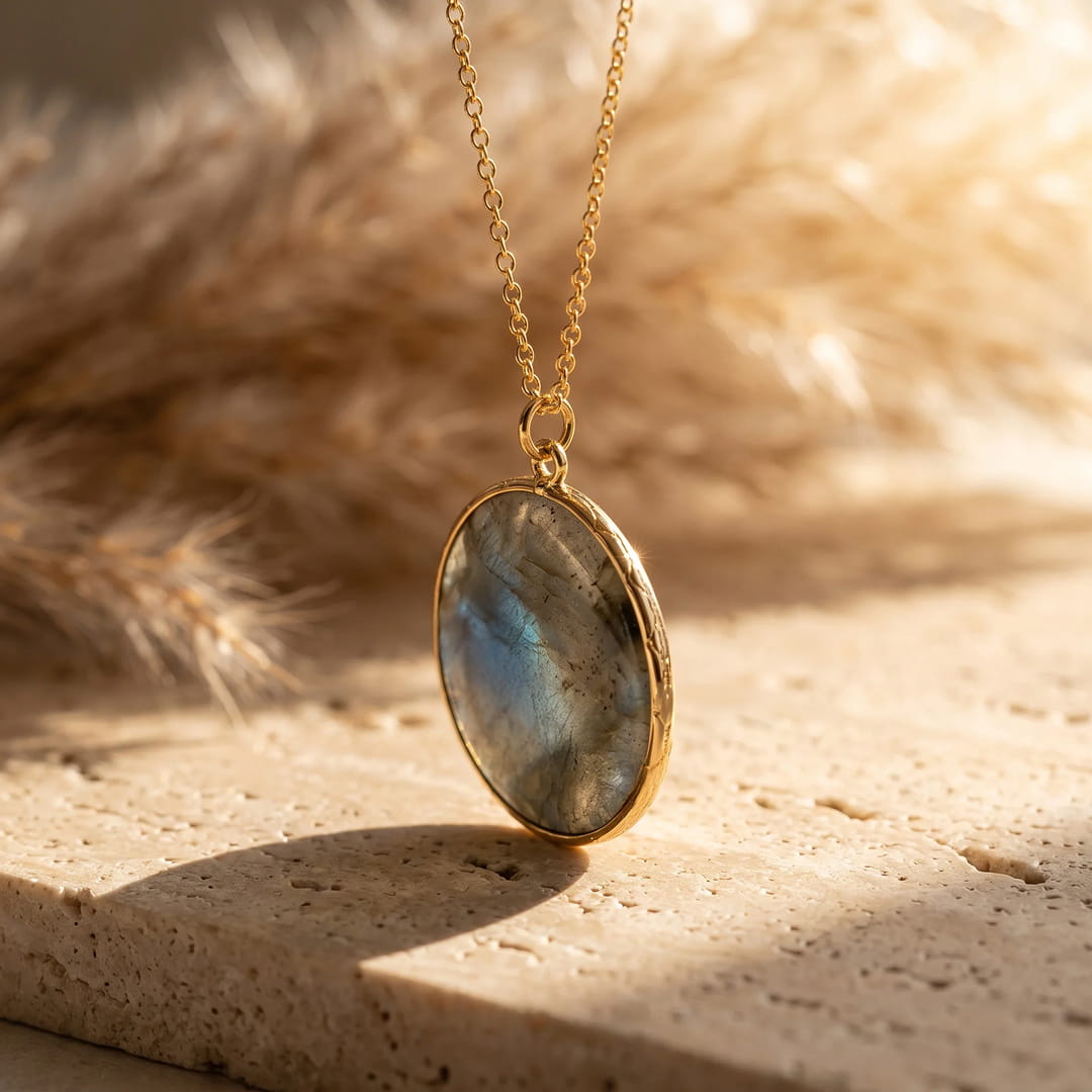"Circle of Light" Pendant in Labradorite