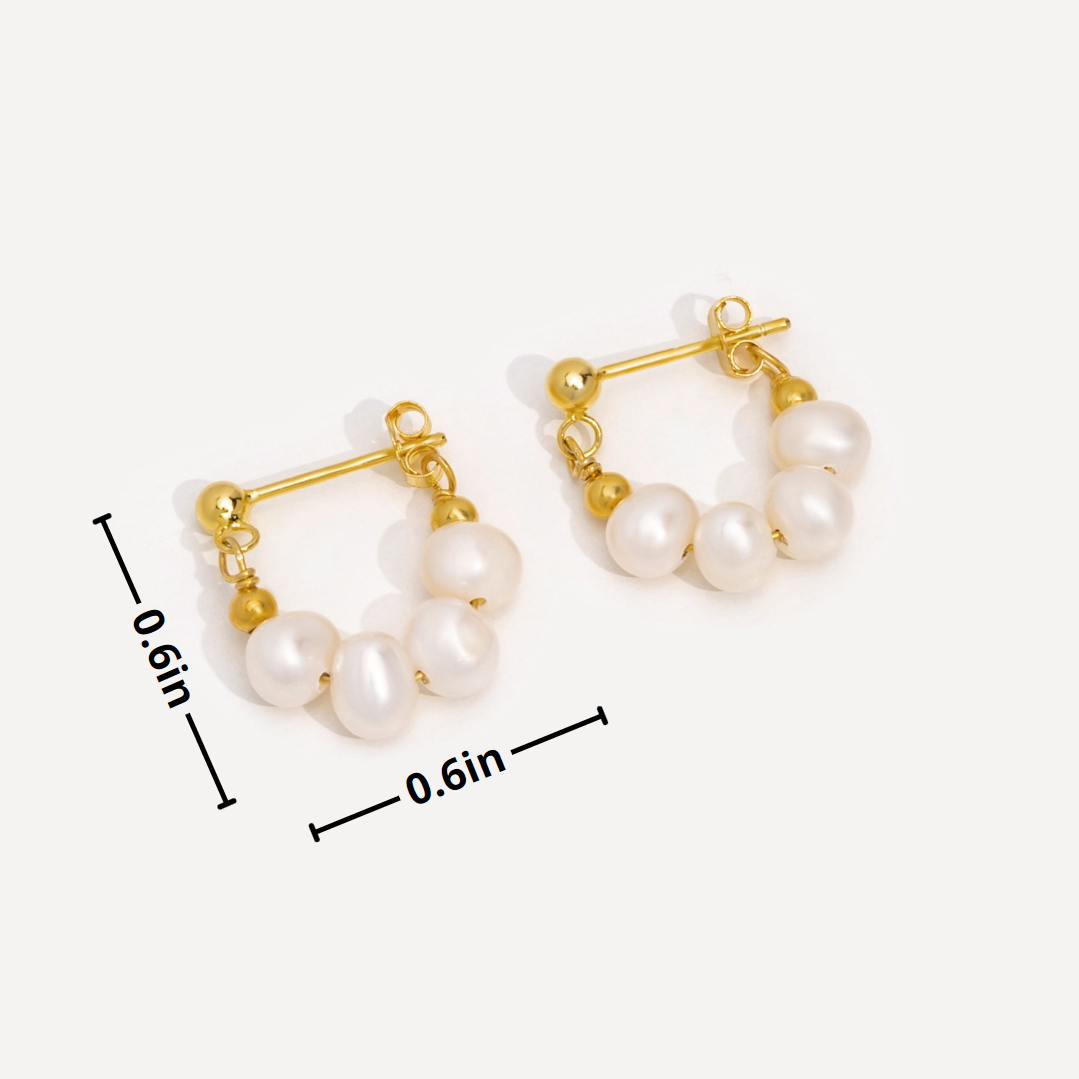 Elettra Pearl Row Hoops