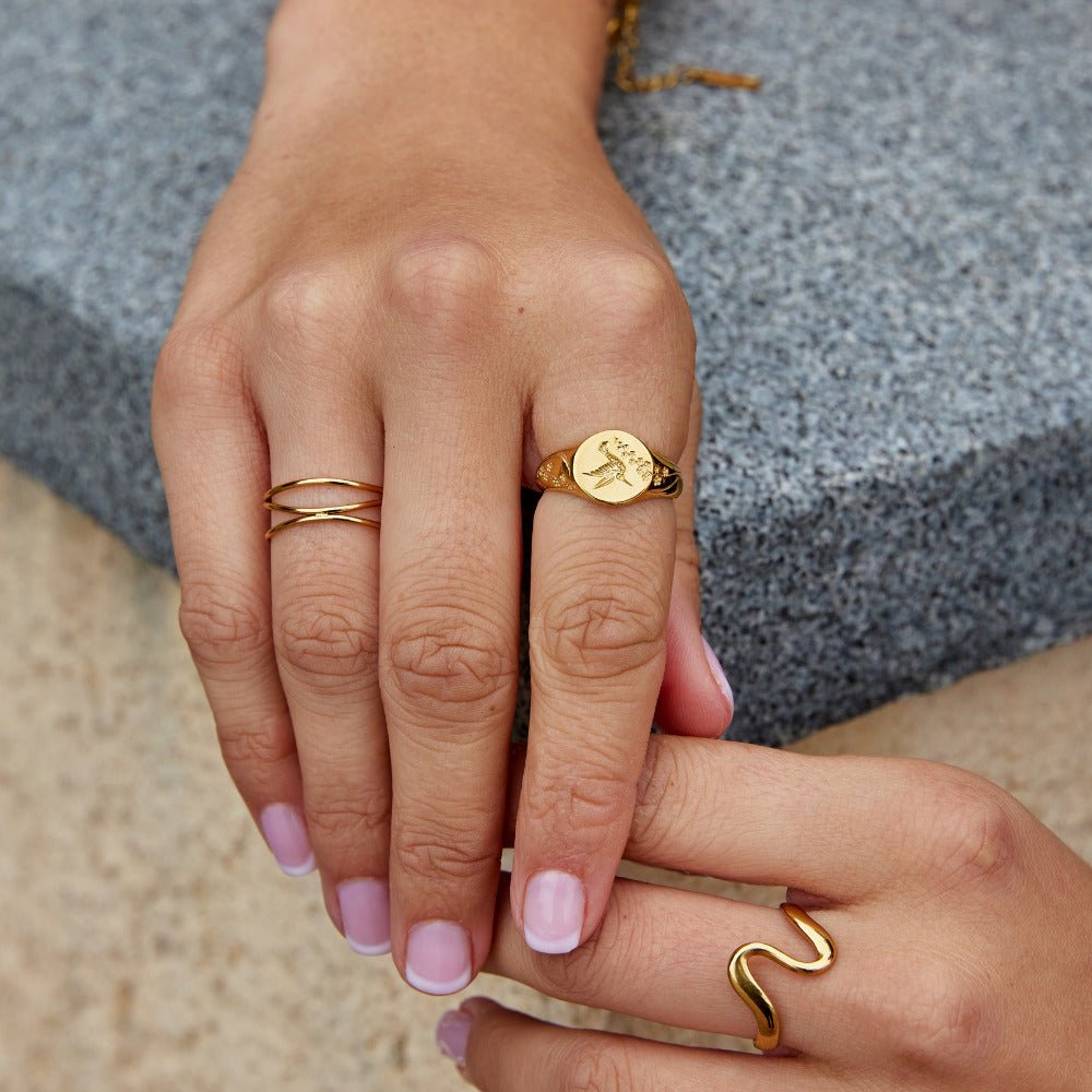 Odette Hummingbird Signet Ring