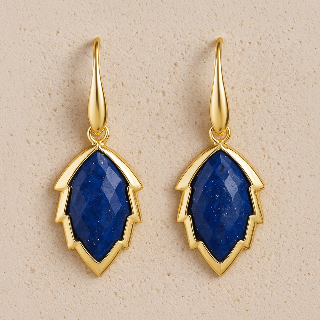 Leaves of the Tree Earrings in Natural Stone