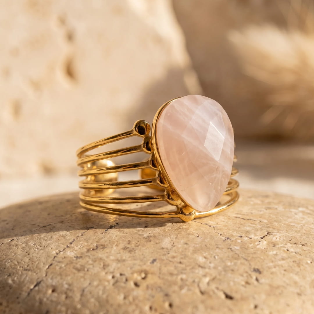 "Lalita" Ring in Rose Quartz