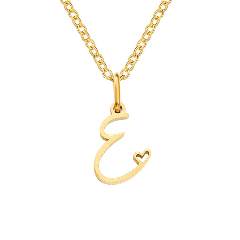 Carina Heart Initial Necklace