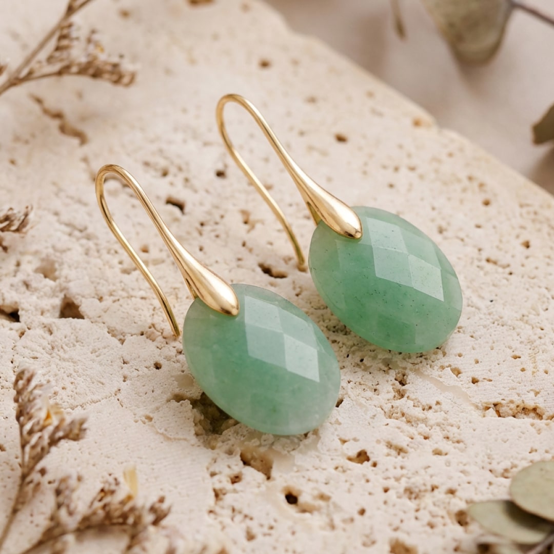 "Elova" Earrings in Natural Stone