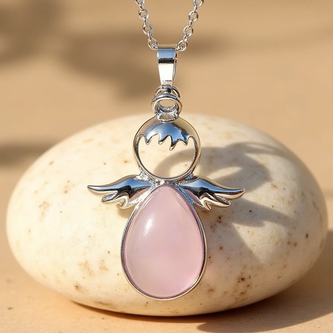 "Little Winged Guardian" Pendant and its Natural Stone