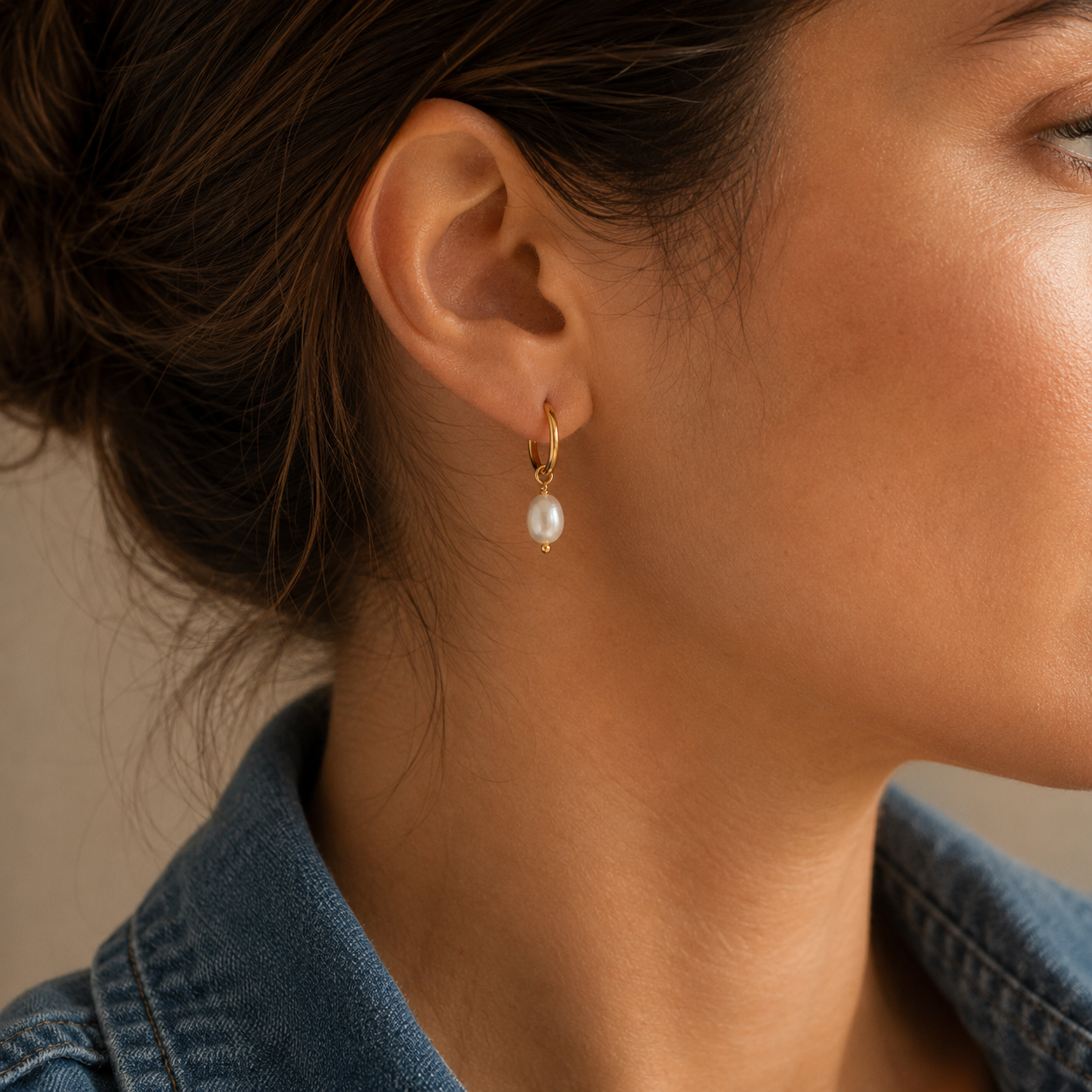 Freshwater Pearl Hoop Earrings