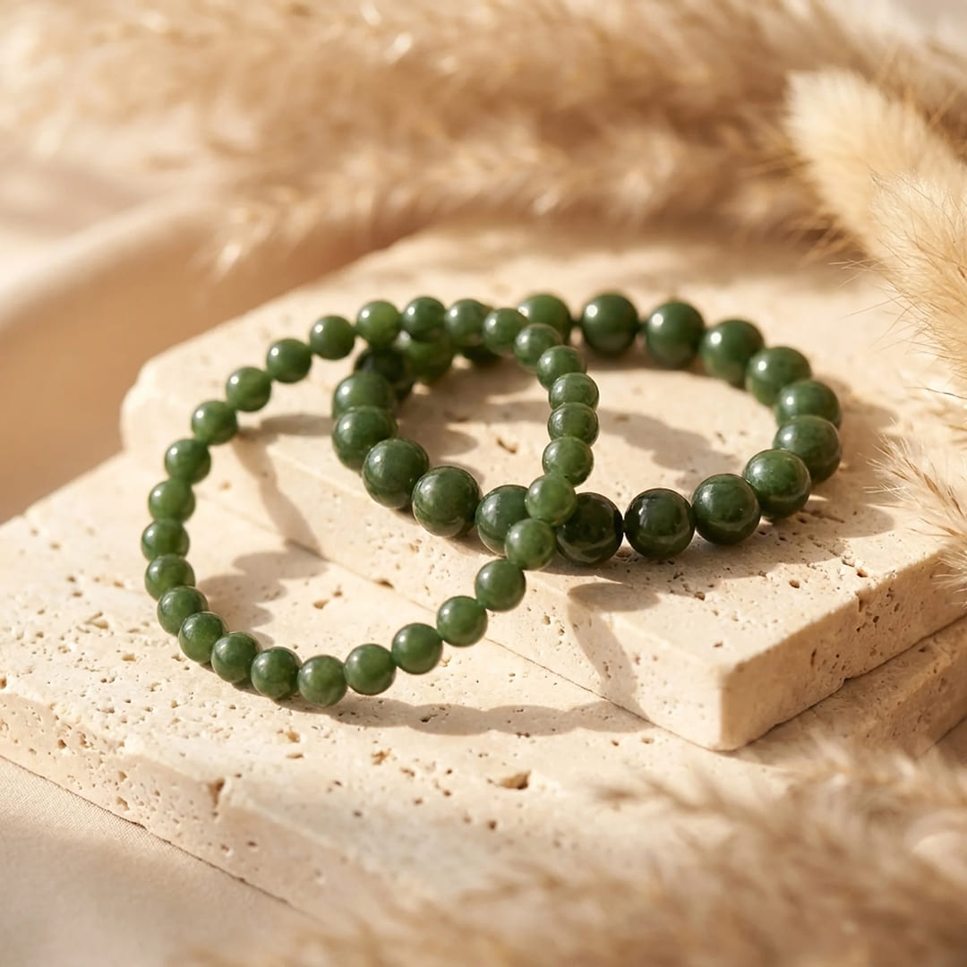 "Dhara" Bracelet in Nephrite Jade