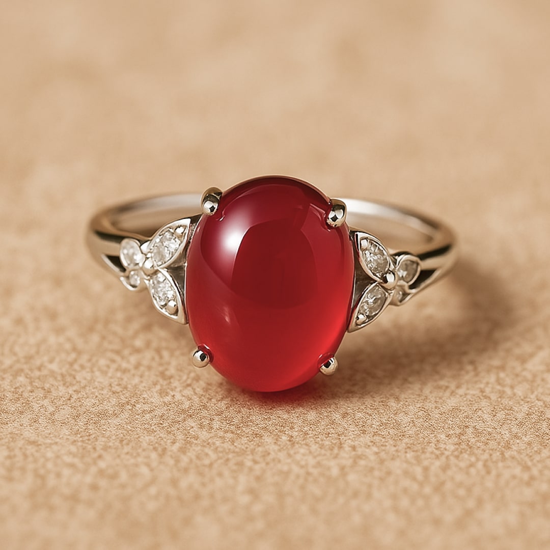 "Sovereign Passion" Adjustable Ring in Garnet