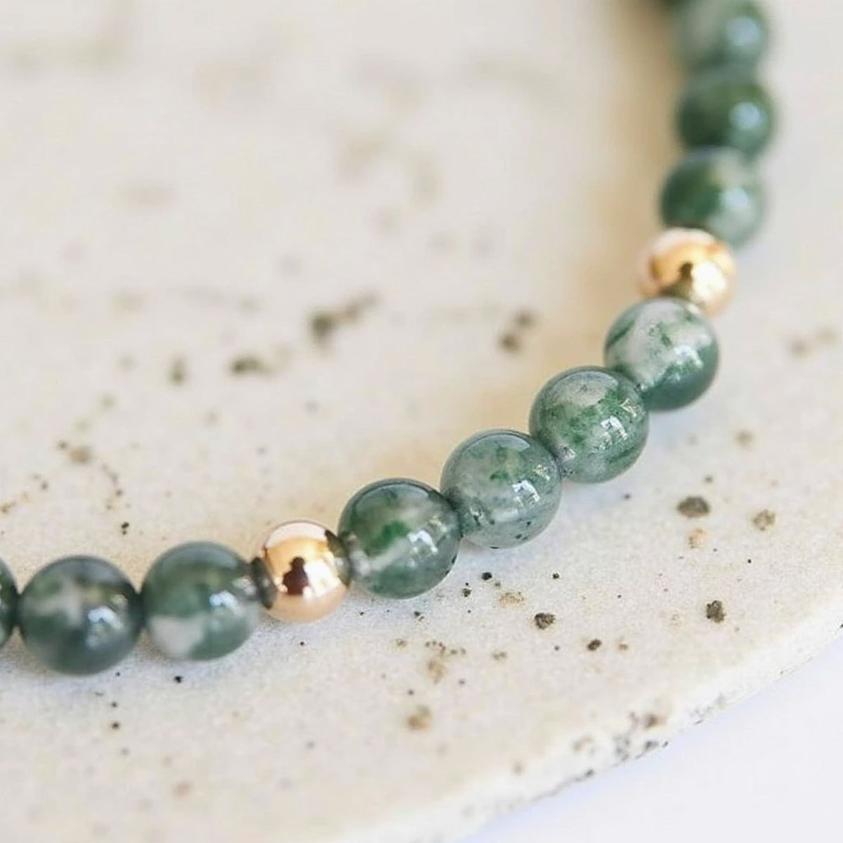 "Serenity" Adjustable Bracelet in Moss Agate