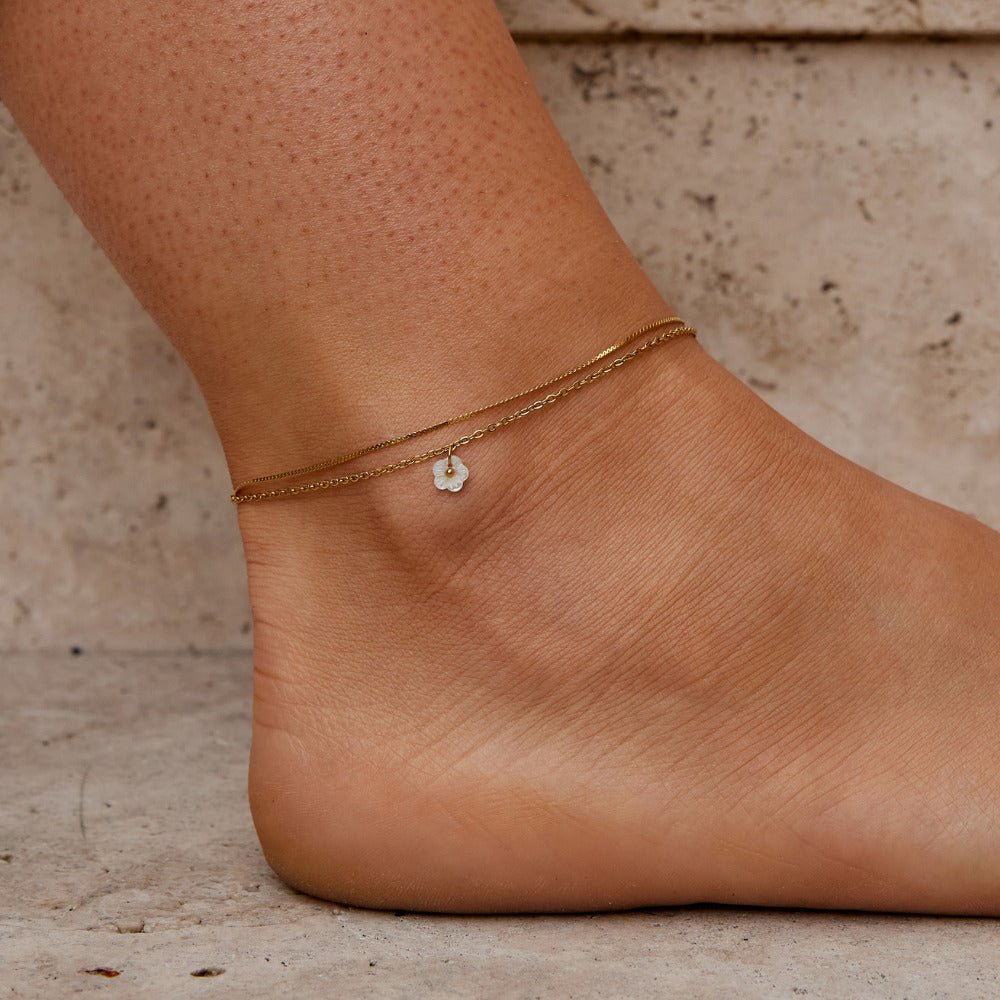 Gardenia Flower Anklet