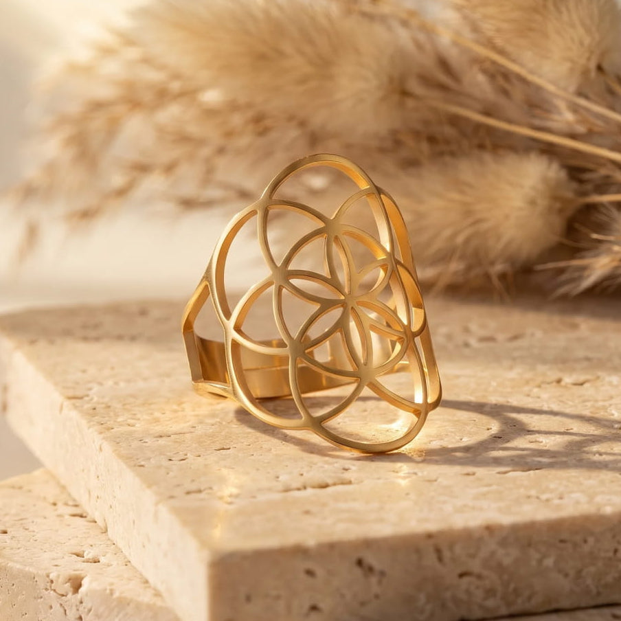 "Seed of Life" Adjustable Ring