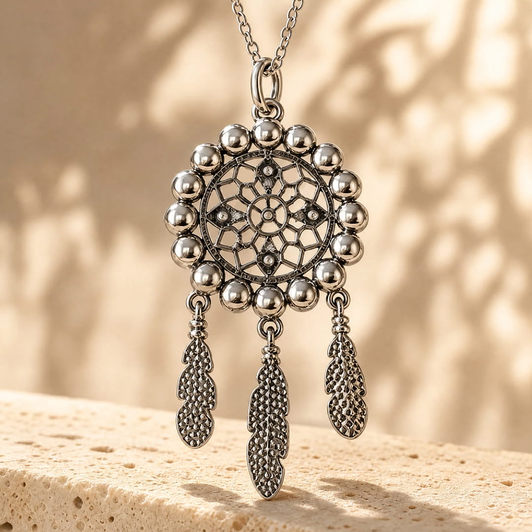 "Boreal Feathers" Pendant in Labradorite