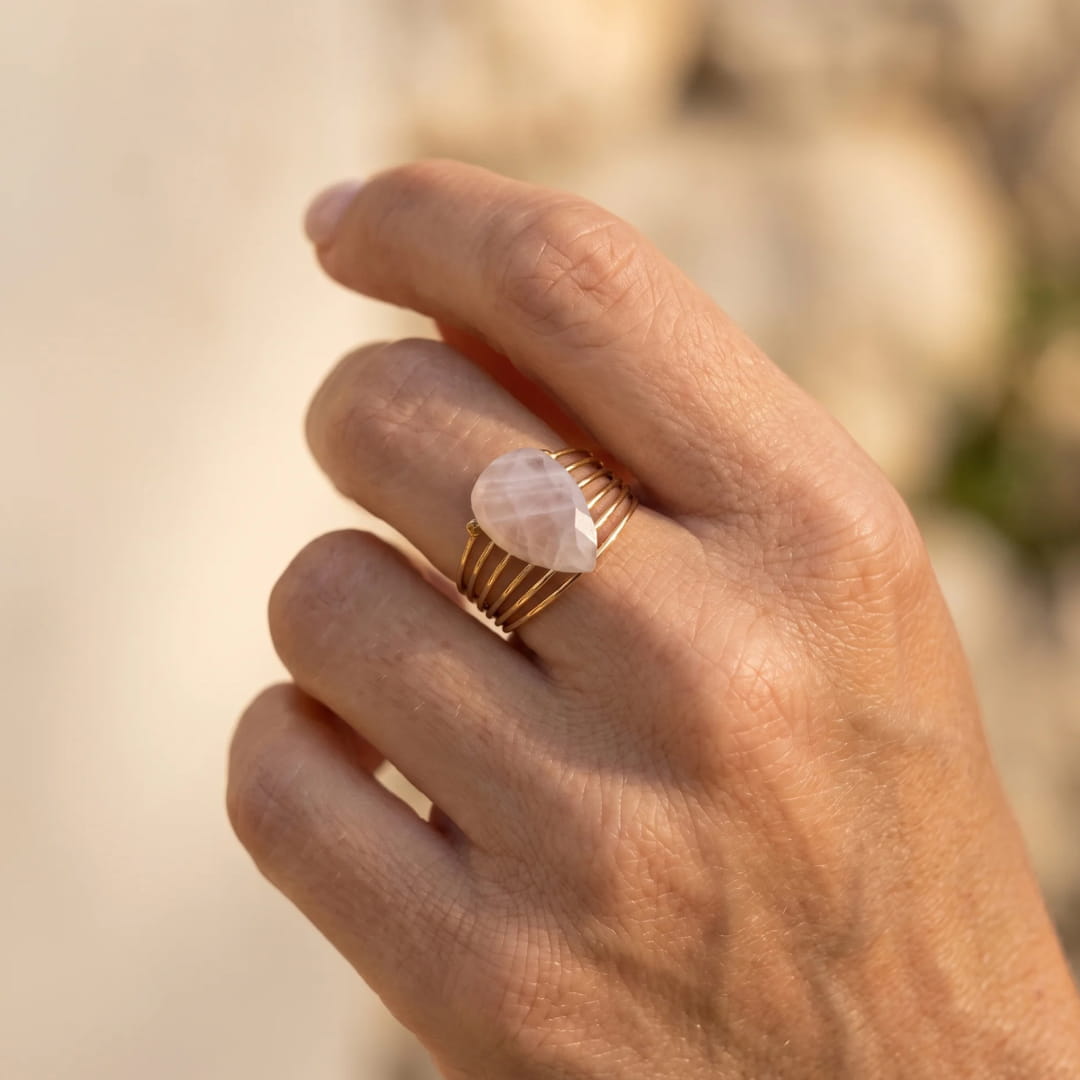 "Lalita" Ring in Rose Quartz