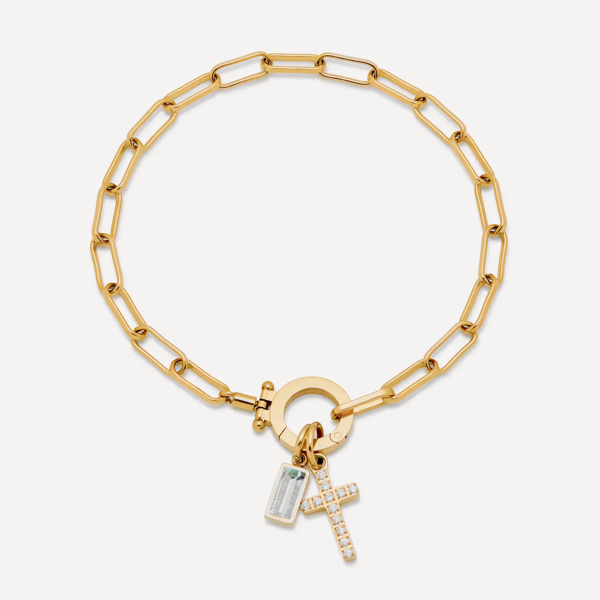 Grazia Birthstone Cross Bracelet — March