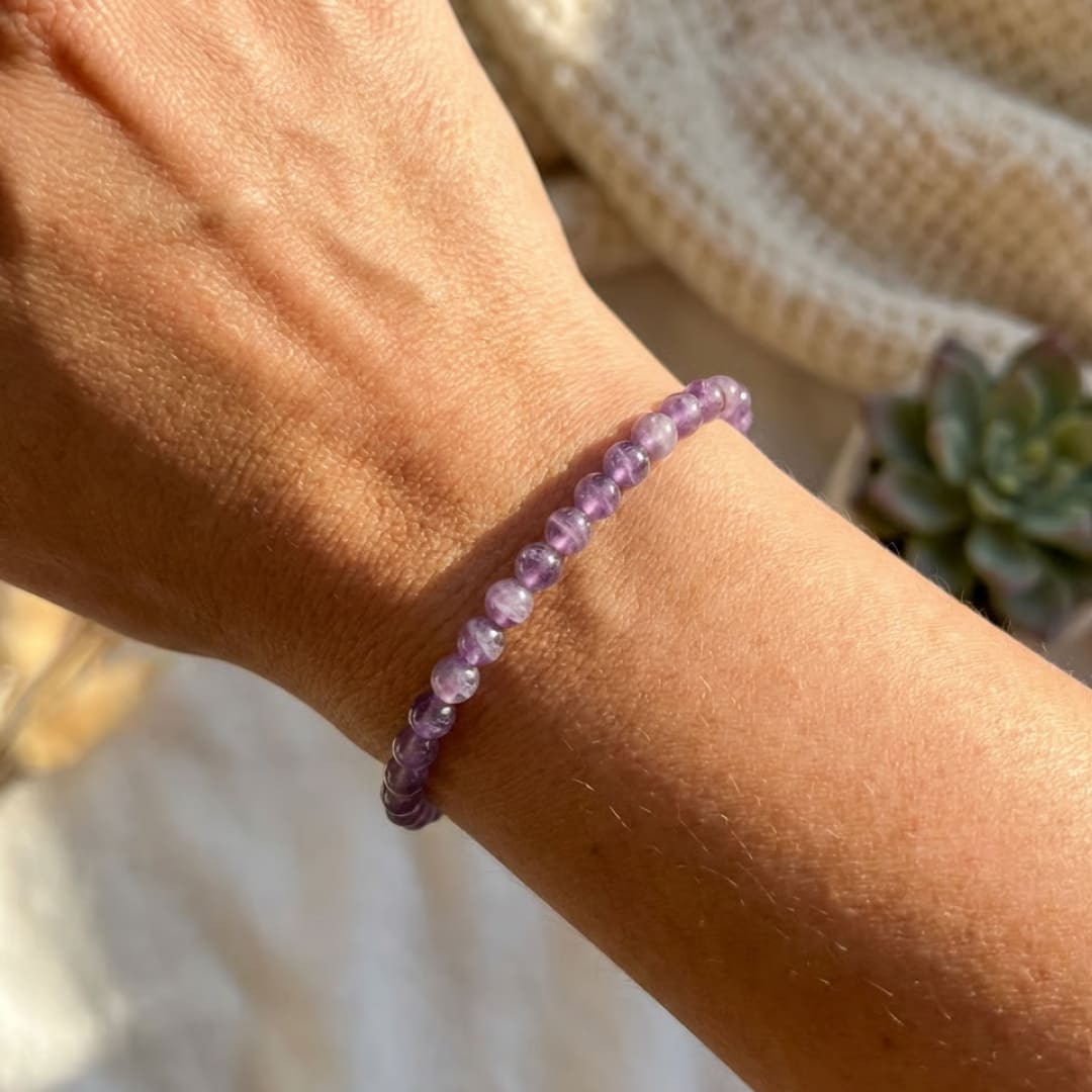Fine 4 mm Stone Bead Bracelet