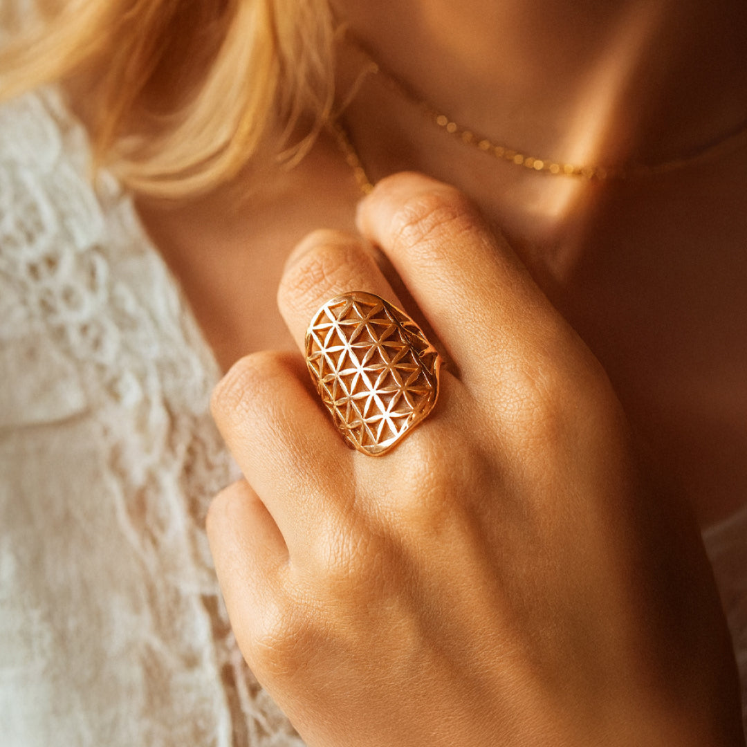 "Flower of Life" Adjustable Ring