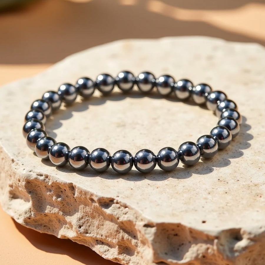 "Symbol of Grounding" Bracelet in Hematite