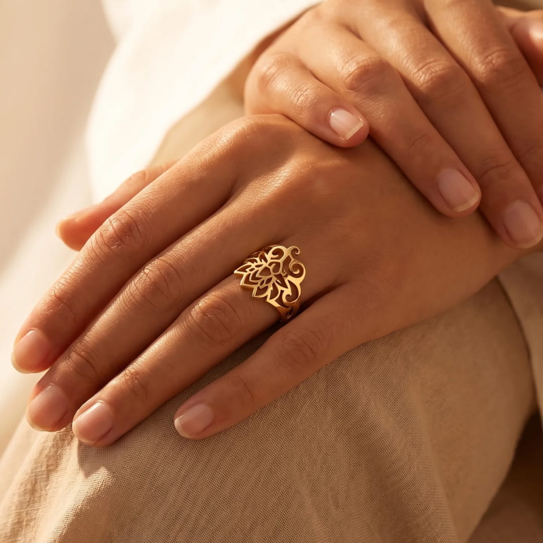 "Bohemian Lotus" Adjustable Ring