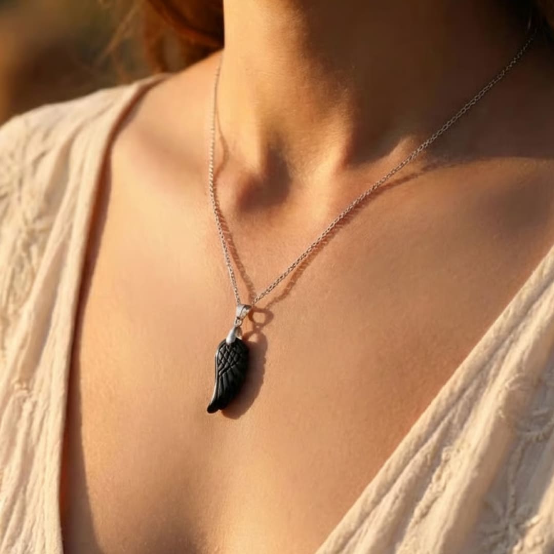 "Light Wing" Pendant in Natural Stone