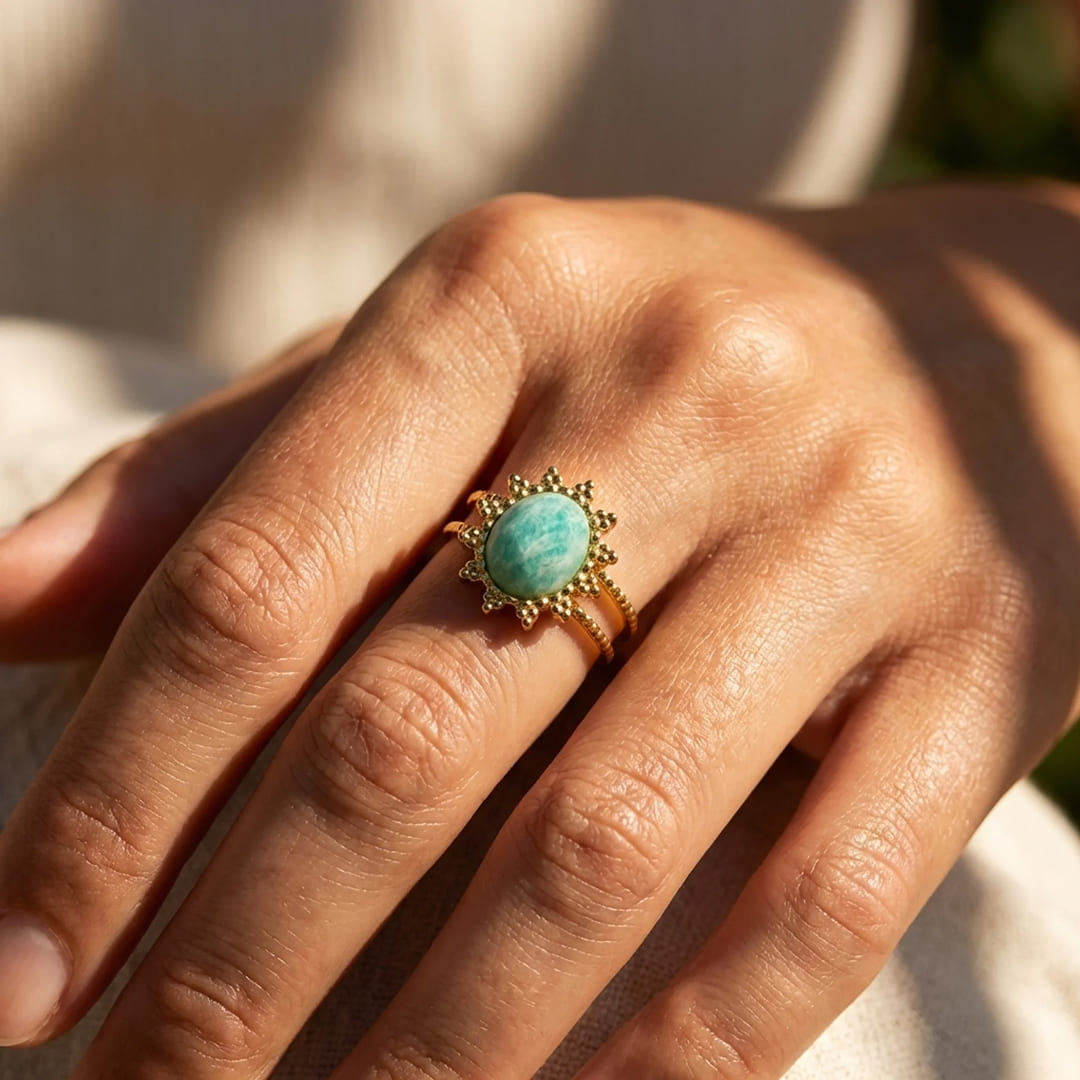 "Nalini" Ring in Amazonite