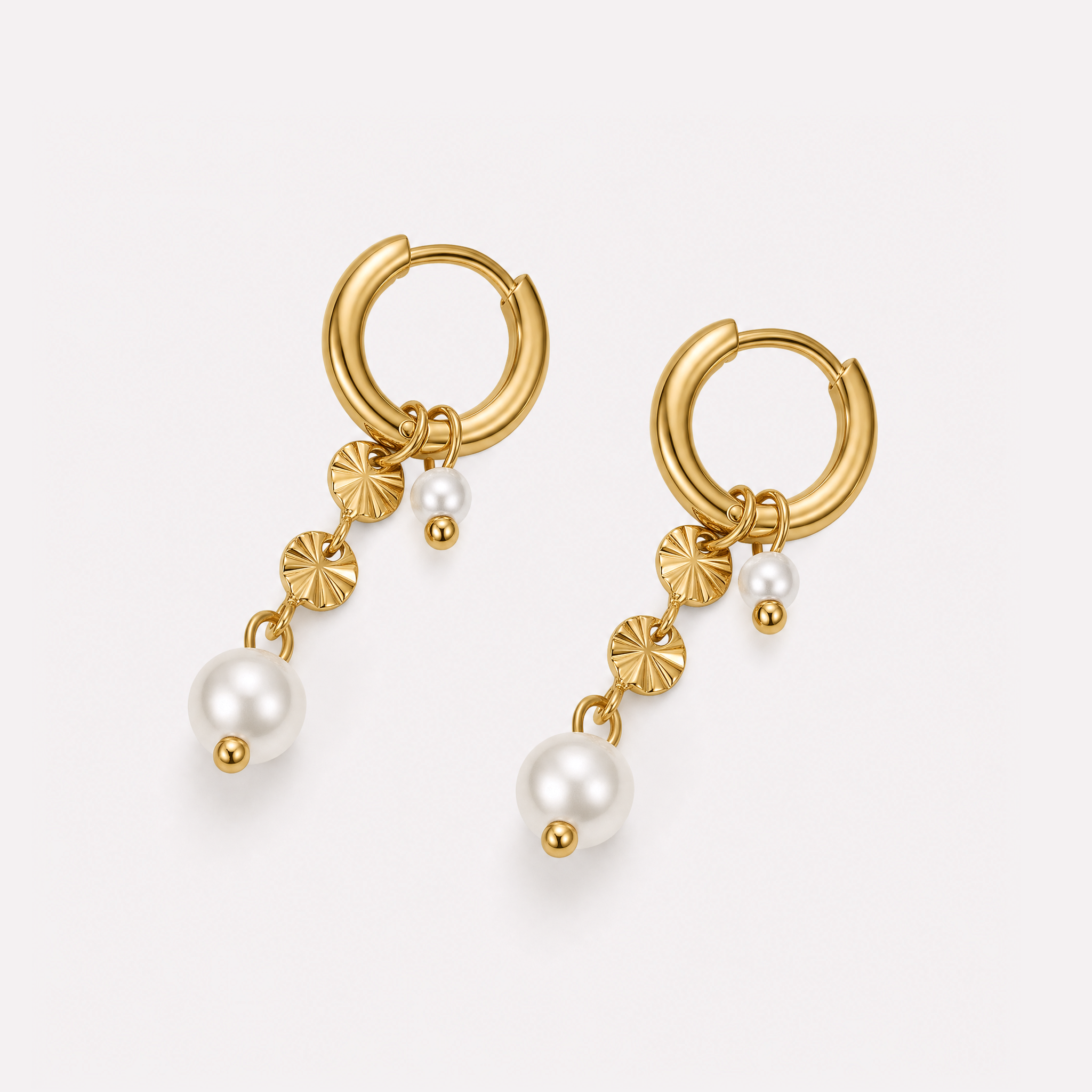 Rosetta Pearl Drop Hoops
