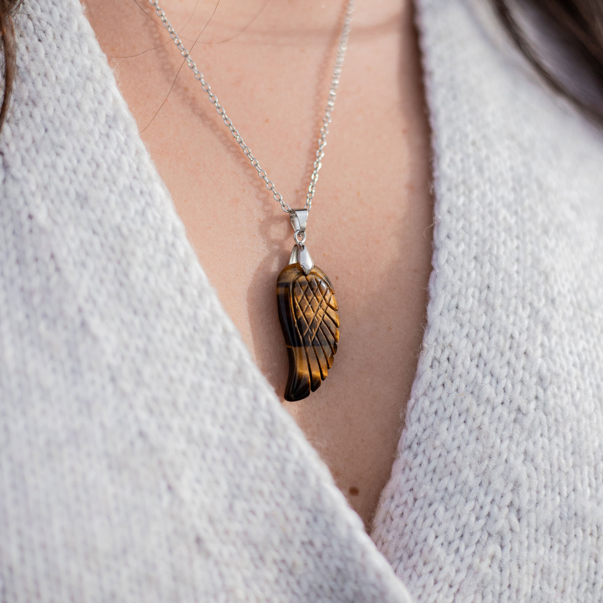 "Light Wing" Pendant in Natural Stone