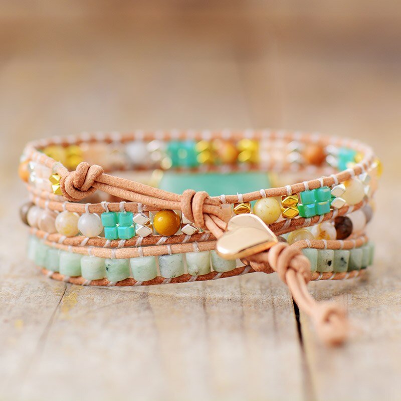 "Amazonite Gentleness" Wrap Bracelet