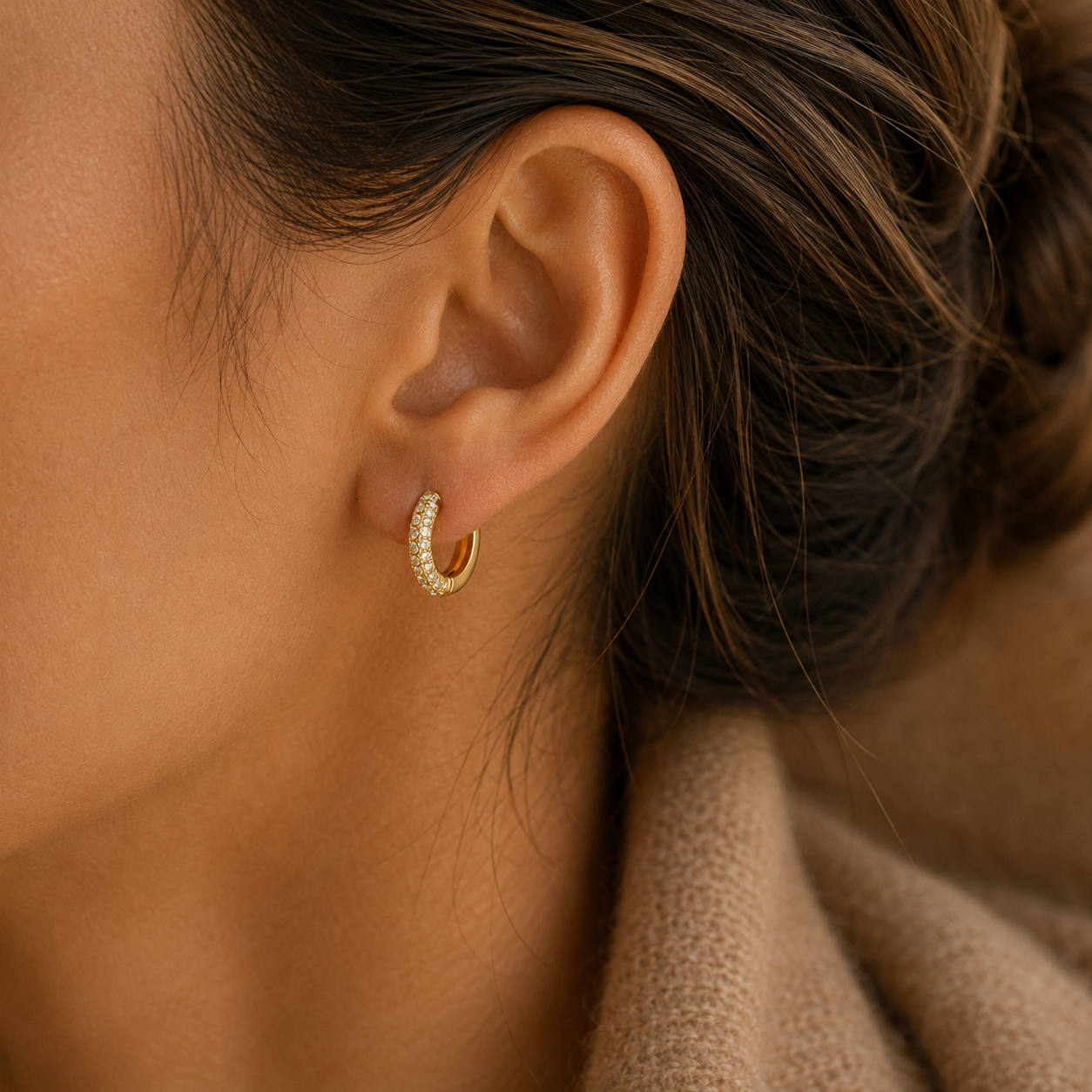 Pavé Huggie Earrings