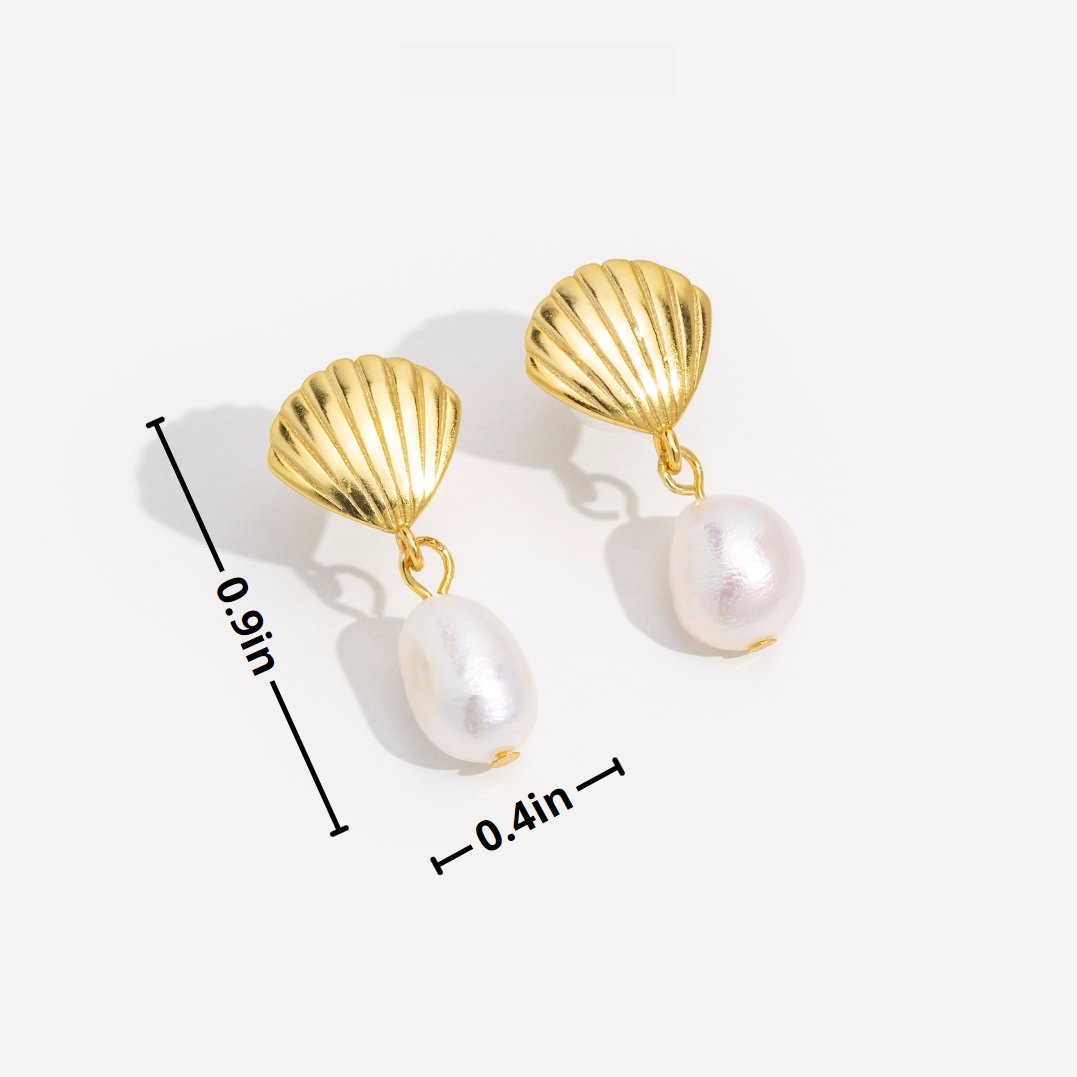 Concetta Shell Pearl Studs