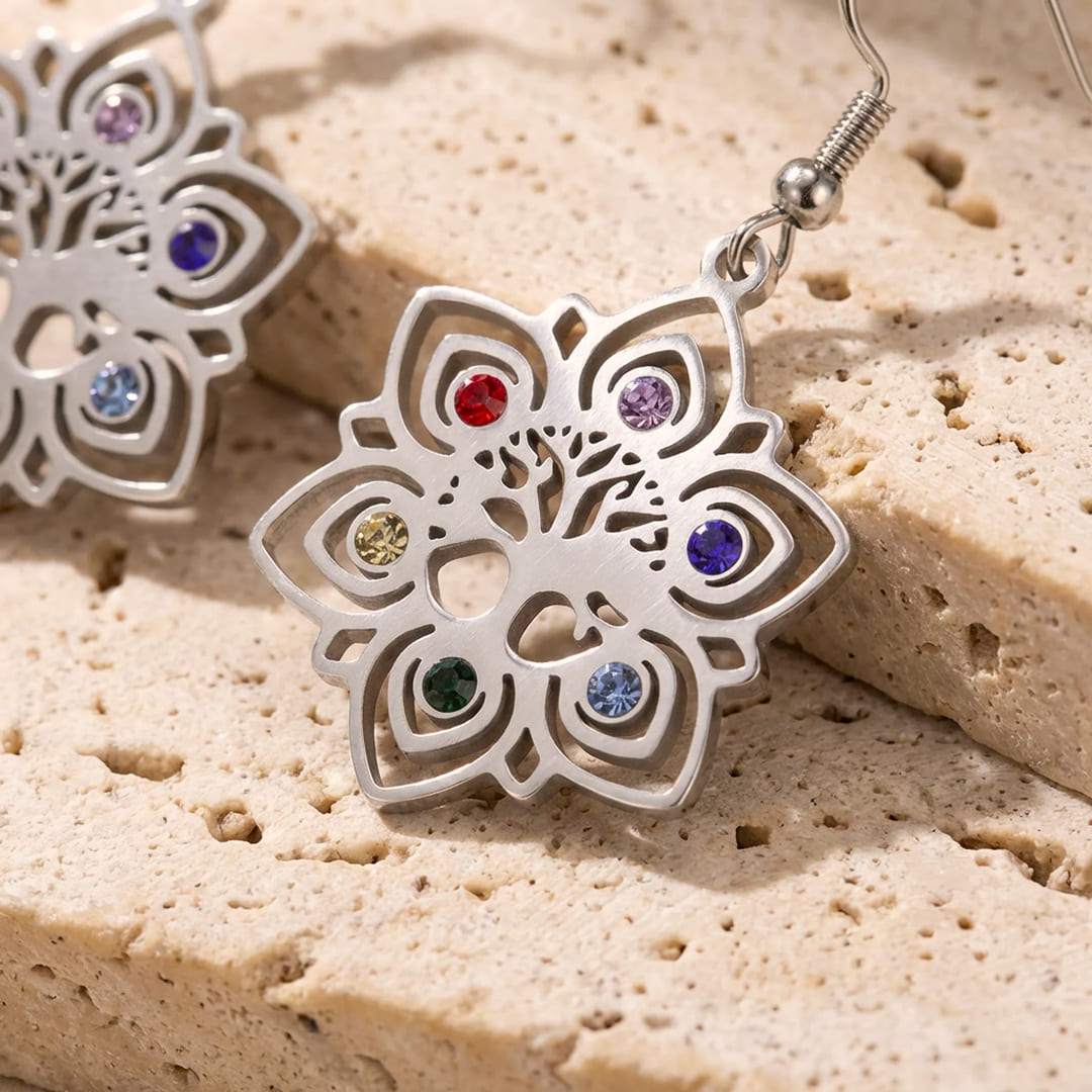 "Timeless Radiance" Tree of Life Earrings