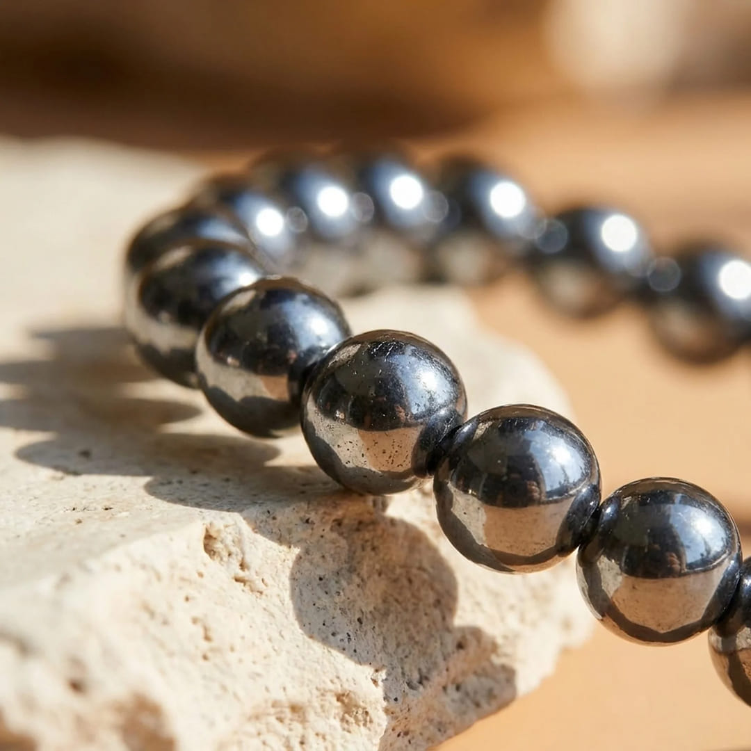 "Symbol of Grounding" Bracelet in Hematite