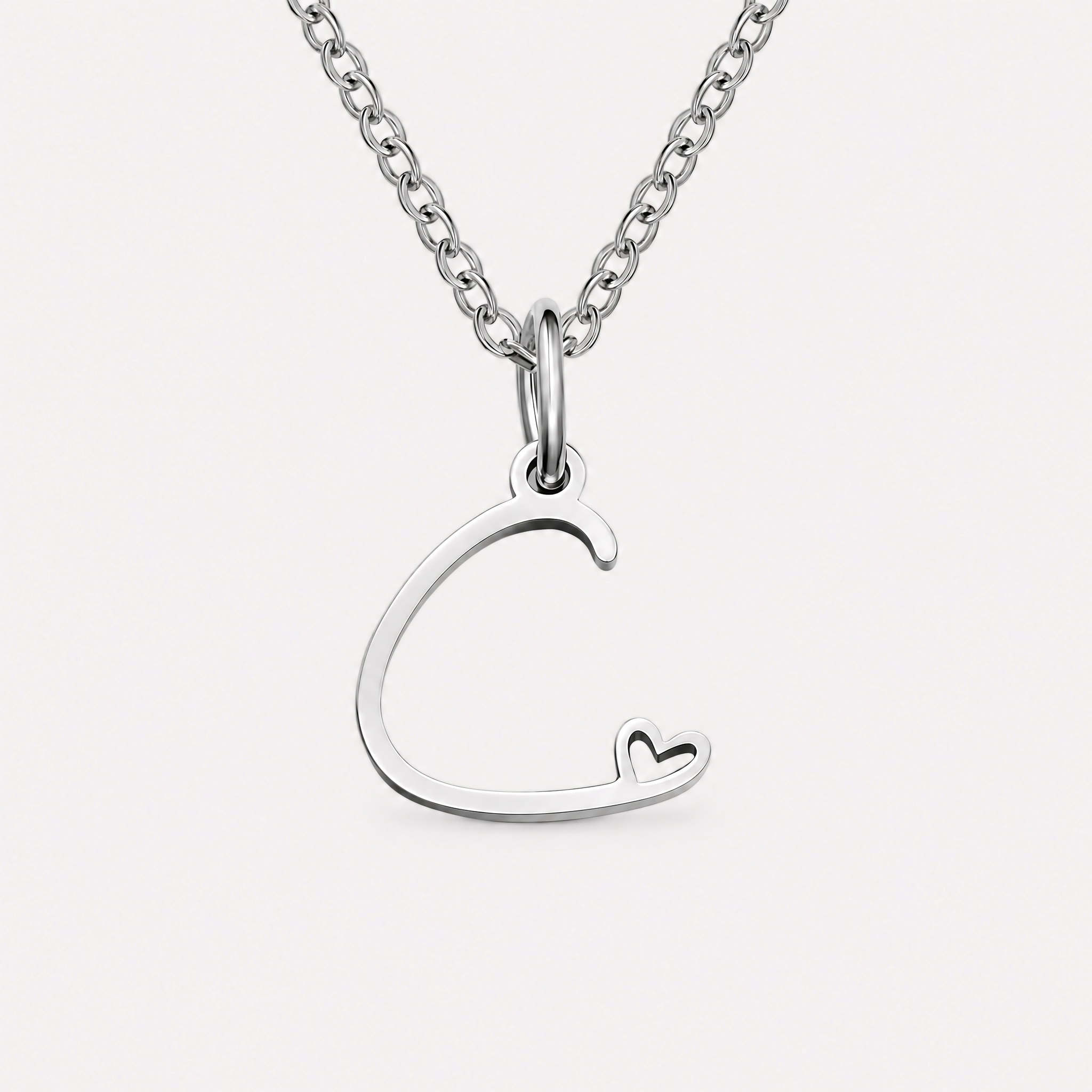 Carina Heart Initial Necklace
