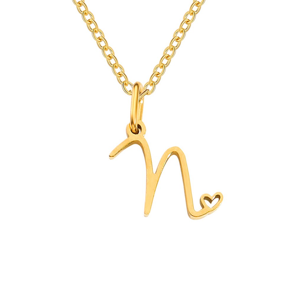 Carina Heart Initial Necklace