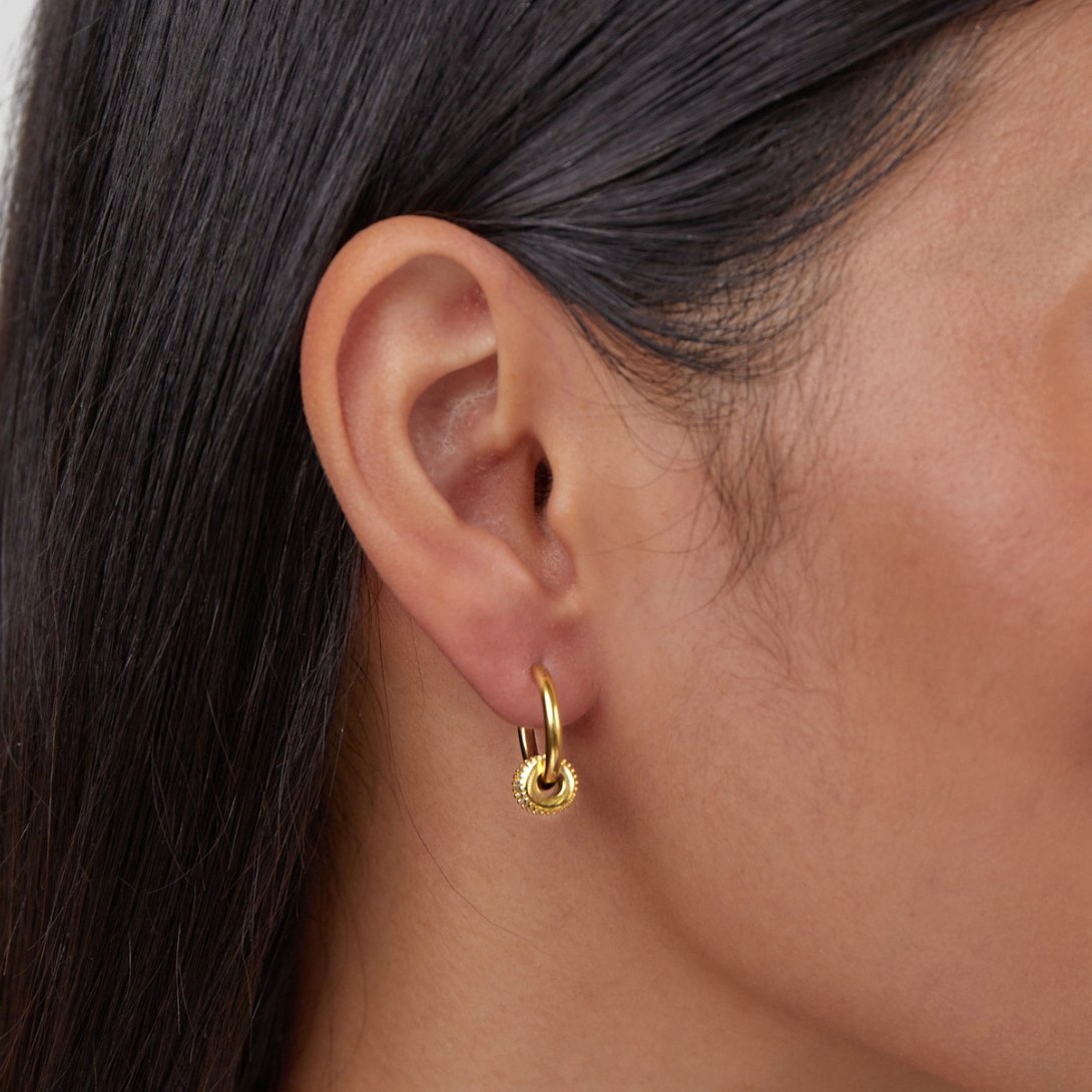 Lidia Crystal Charm Hoops