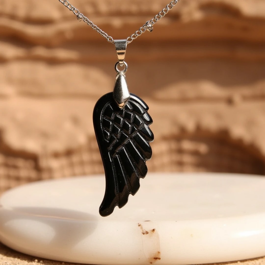 "Light Wing" Pendant in Natural Stone