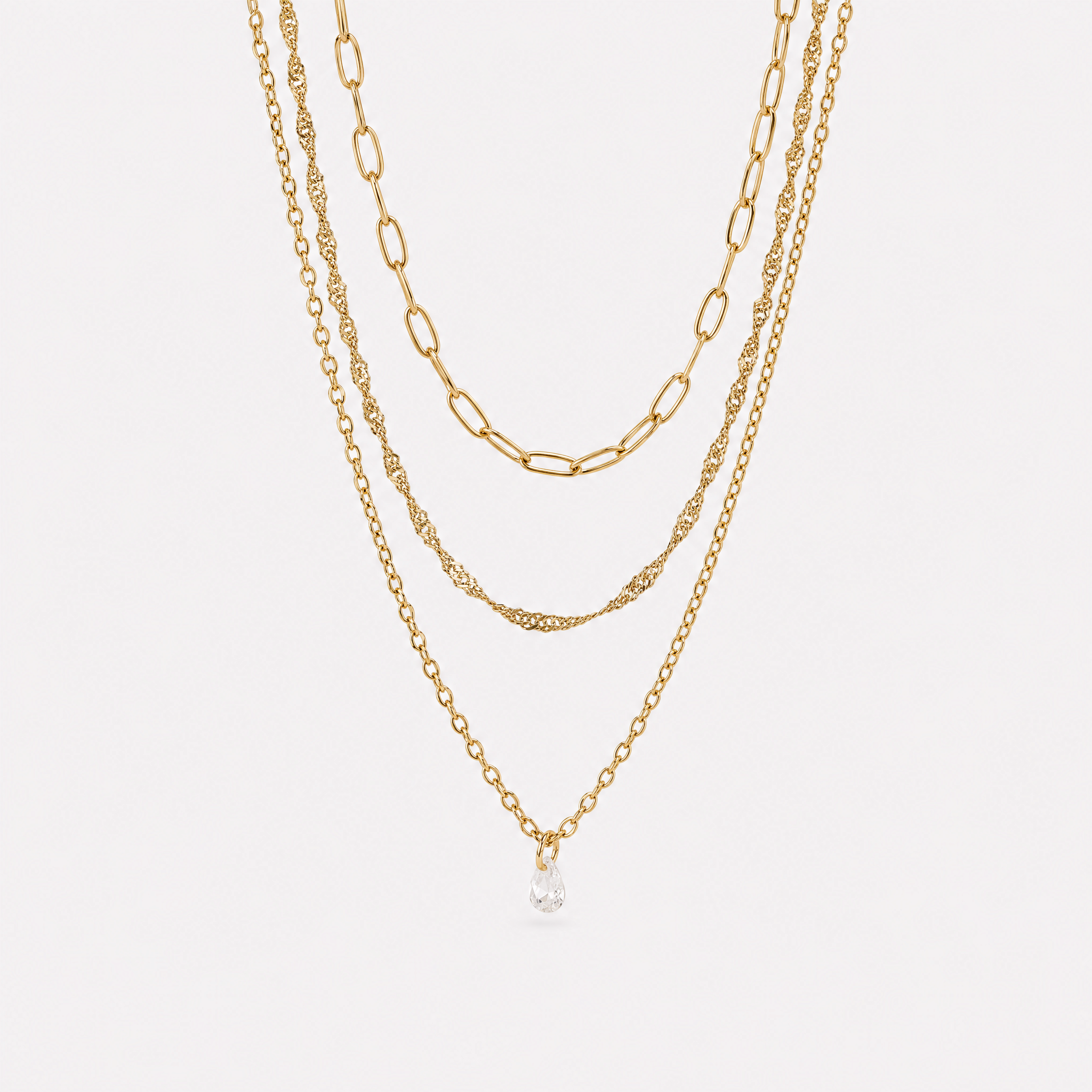 Romana Triple Chain Necklace