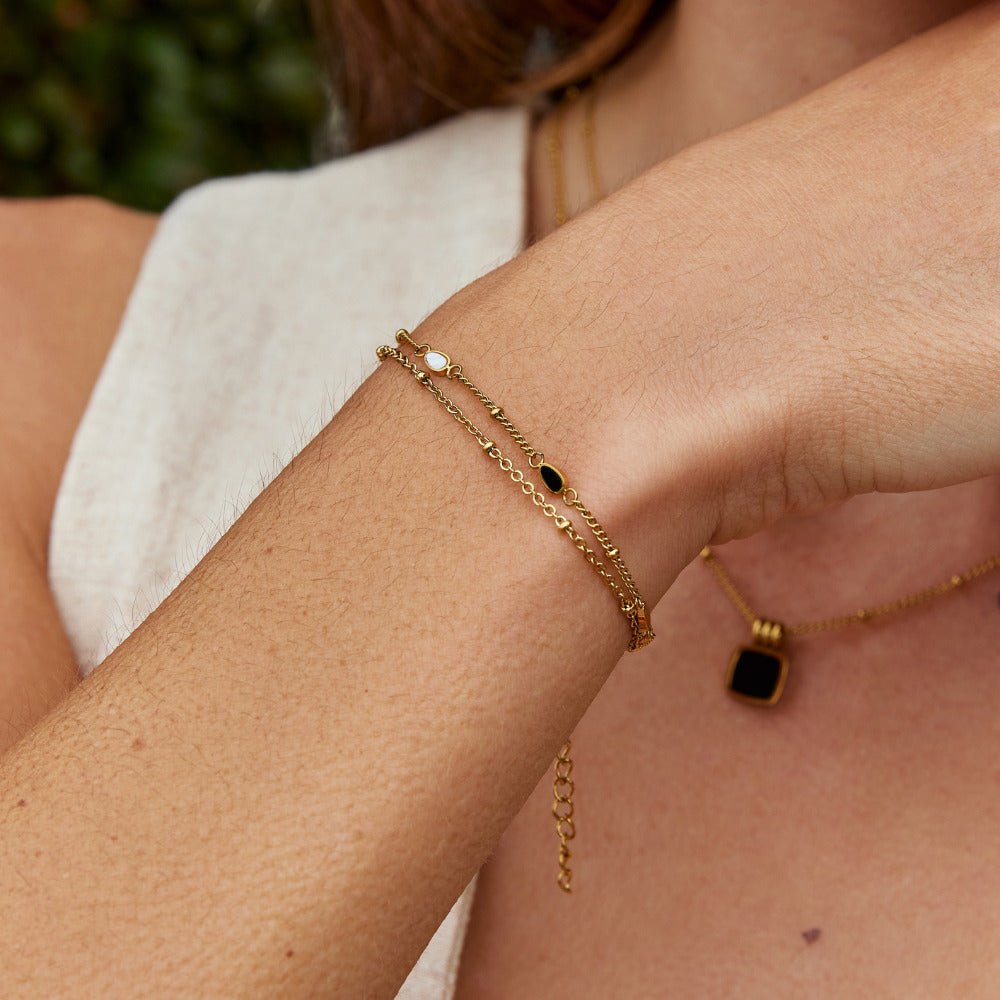 Maura Layered Stone Bracelet