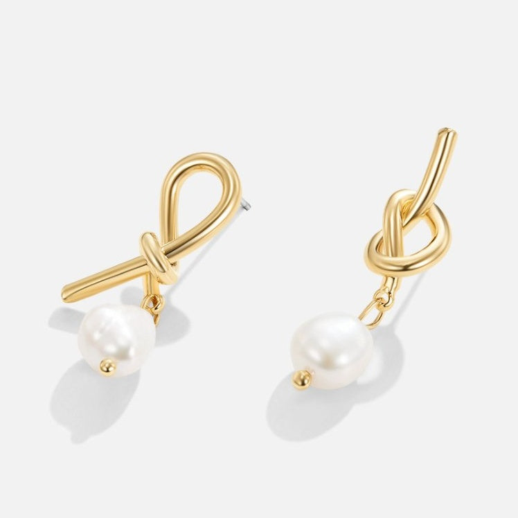 Nora Knot Pearl Earrings