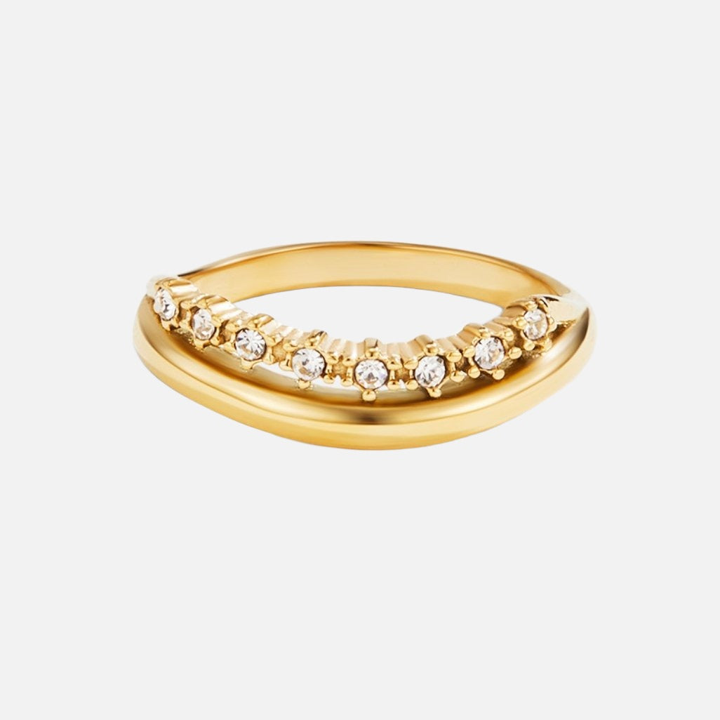 Marissa White Crystal Layered Ring