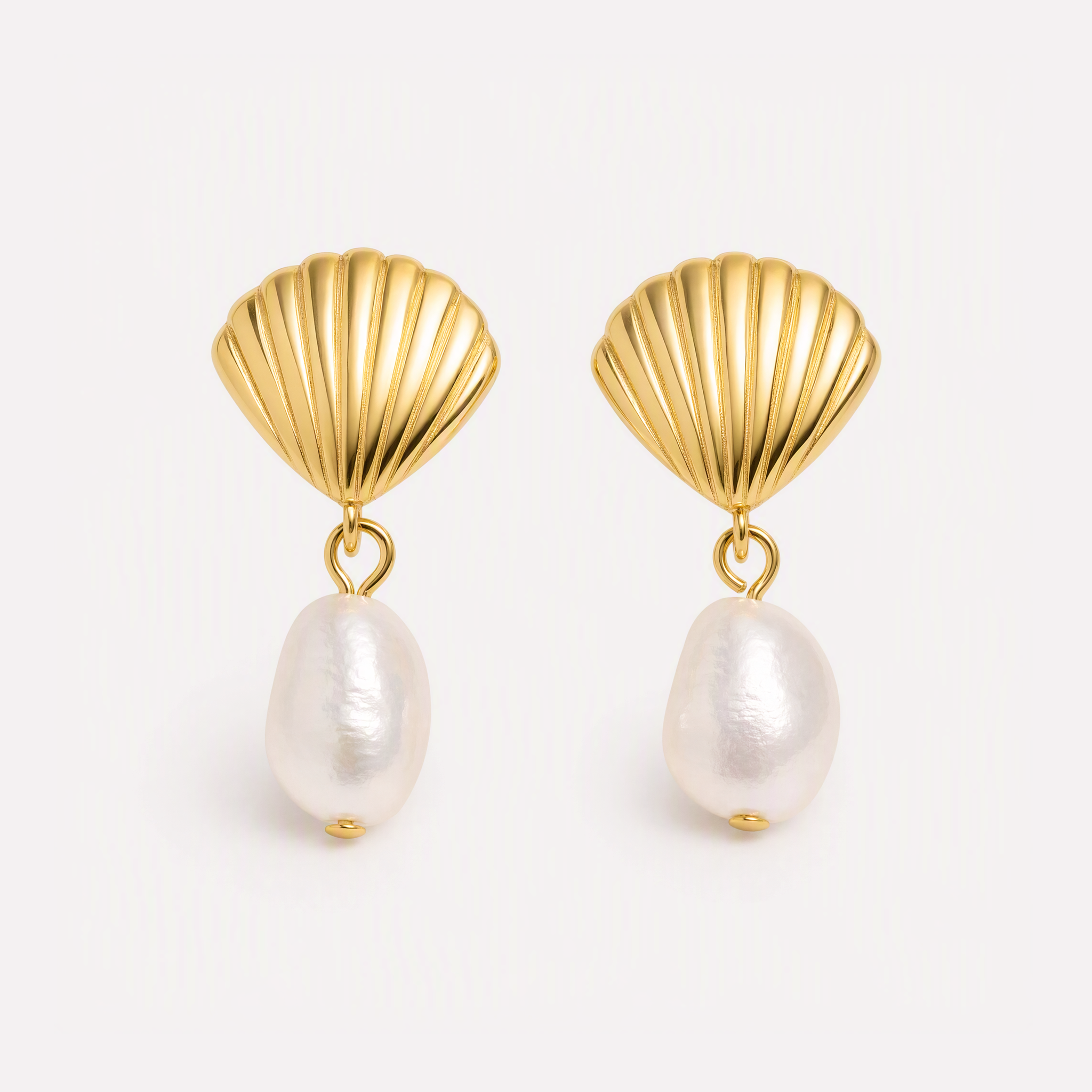Concetta Shell Pearl Studs