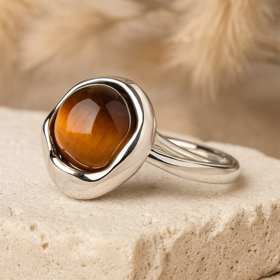 "Shakti" Adjustable Ring in Tiger's Eye