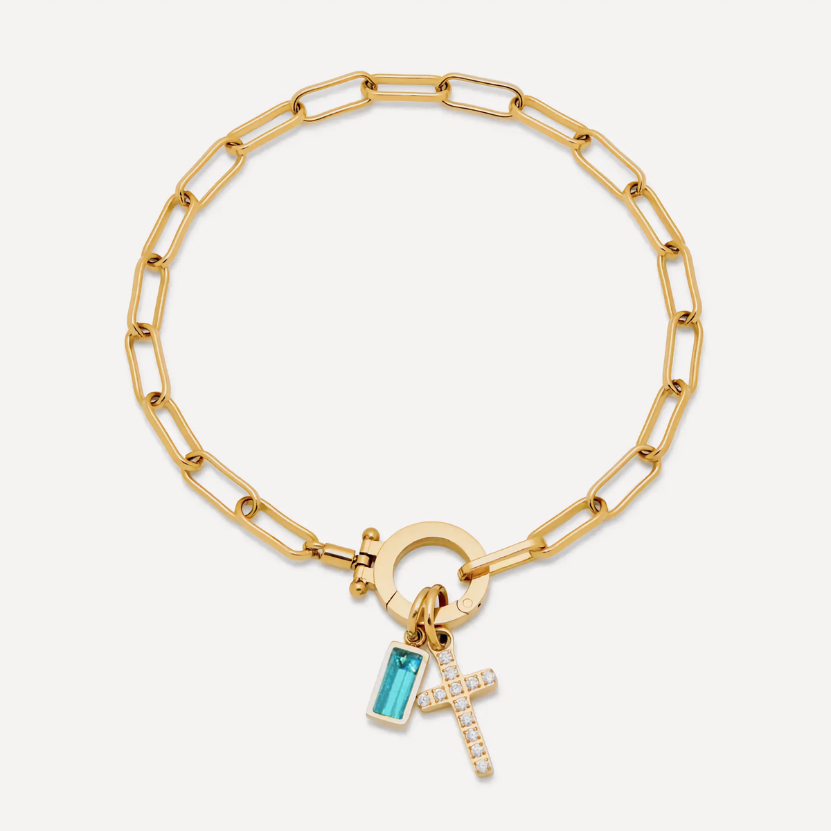 Grazia Birthstone Cross Bracelet — December