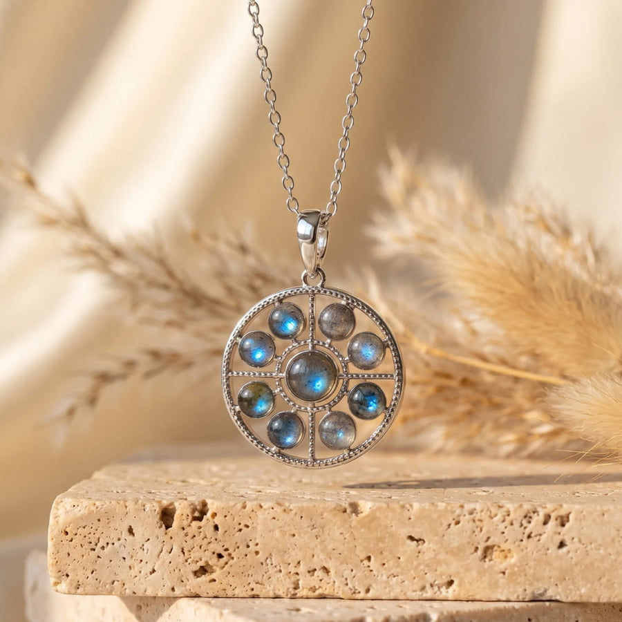 "Boreal Rosette" Pendant in Labradorite