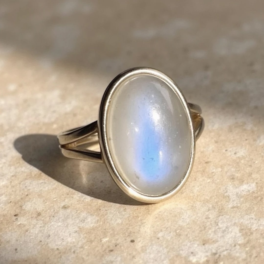 "Phoebe" Adjustable Ring in Moonstone