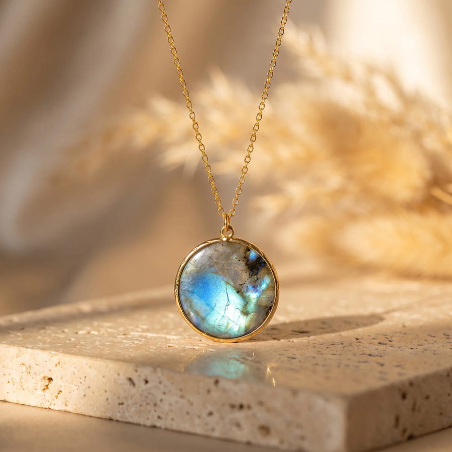 "Circle of Light" Pendant in Labradorite