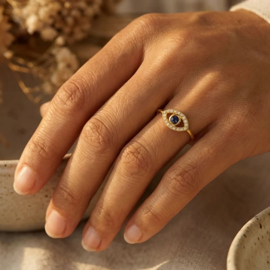 "Blue Eye" Adjustable Ring