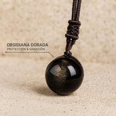 "Sphere" Pendant in Golden Obsidian
